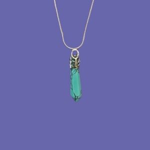 Turquoise stone Hexagon Pendant